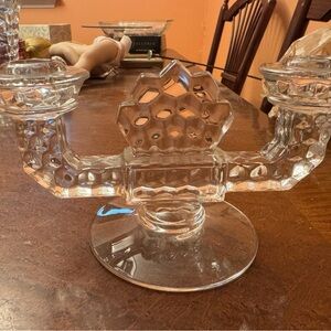Fostoria American Double Flat Foot Candlestick Holder